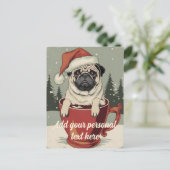 Funny Pug Hondenliefhebber Christmas Briefkaart (Staand voorkant)