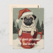 Funny Pug Hondenliefhebber Christmas Briefkaart (Voorkant / Achterkant)