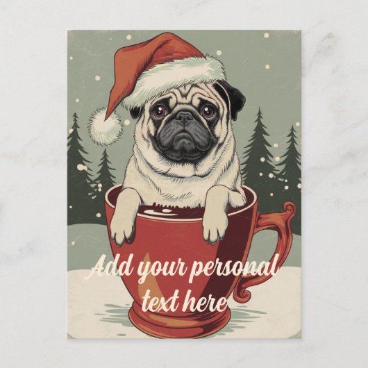 Funny Pug Hondenliefhebber Christmas Briefkaart (Voorkant)
