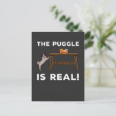 Funny Pug Hungry Dog Pun Fast Food Struggle Briefkaart (Staand voorkant)
