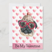 Funny Pug I Wof You Dog Valentijnsdag Feestdagenkaart (Voorkant)