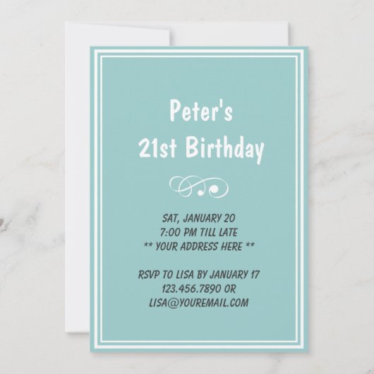 Funny Pug in Glasses Birthday Party Invitation Kaart (Achterkant)