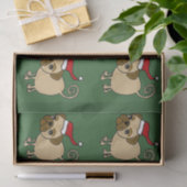 Funny Pug in Santa Hat-kerstpas-papier Tissuepapier (Geschenk)
