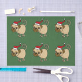 Funny Pug in Santa Hat-kerstpas-papier Tissuepapier (Craft)