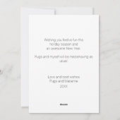 Funny Pug Kerstmis Feestdagenkaart (Achterkant)