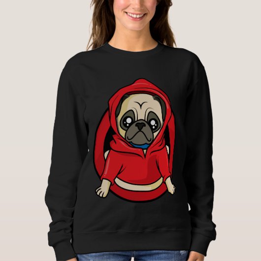 Funny Pug Loaf Leuk Afbeeldingen Sticker Classic T Trui (Voorkant)