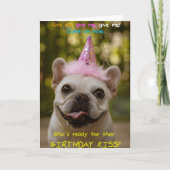 Funny Pug Met Party Pet Verjaardag Wenskaart Kaart (Voorkant)