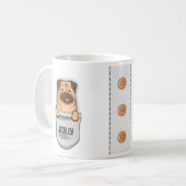 Funny Pug Pet Breed Hondenliefhebber Pocket Puppy Koffiemok (Voorkant links)