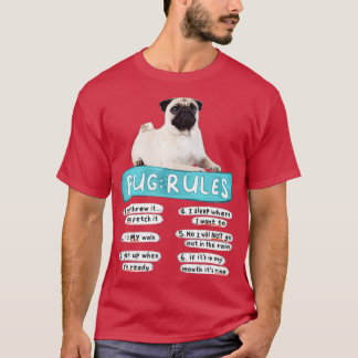 Funny Pug , Pug Rules , Pug Lover , Pug Owner T-shirt