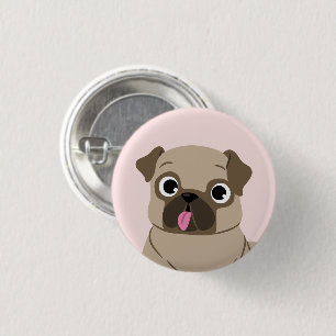 Funny Pug Puppy Cartoon Ronde Button 3,2 Cm