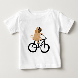 Funny Pug Puppy Dog Riding Bicycle