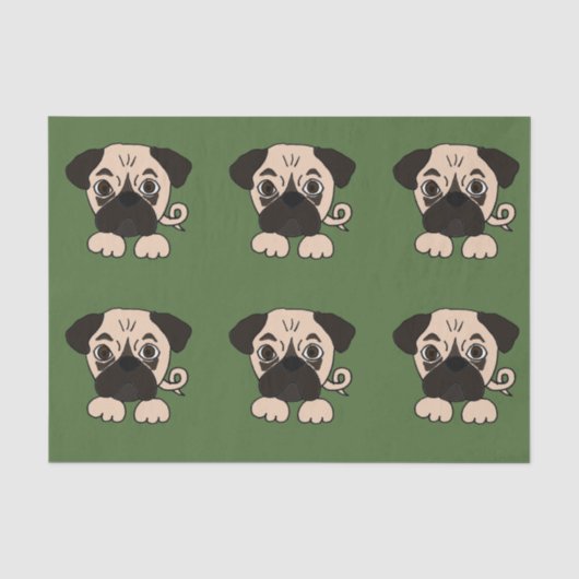 Funny Pug Puppy Dog Tissuepapier (Voorkant)