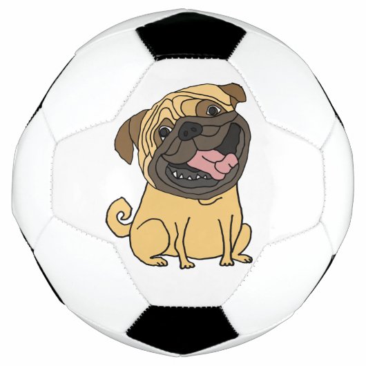 Funny Pug Puppy Dog Voetbal (Voorkant)
