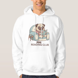 Funny Pug Reading Prose & Paws Hoodie