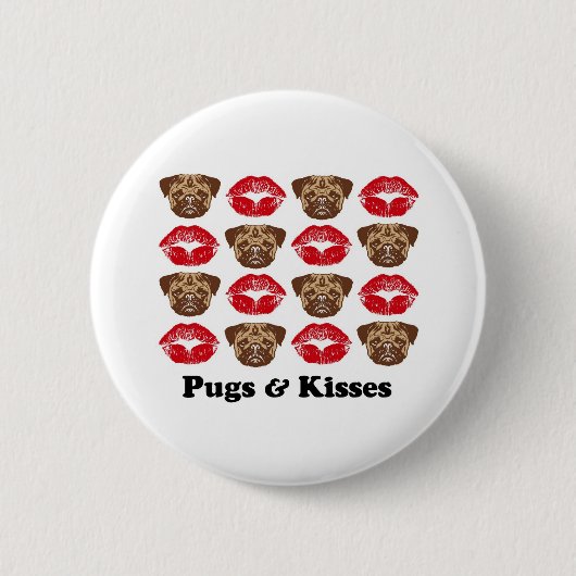 Funny Pug Ronde Button 5,7 Cm (Voorkant)