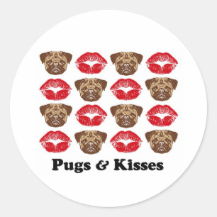 Funny Pug Ronde Sticker