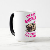 Funny Pug Snoring Motorcycle Biker Dog Lover Gift Magische Mok (Voorkant links)