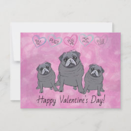 Funny Pug Valentijn Briefkaart