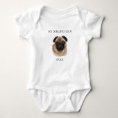 Funny Pug Waterverf Graphic Puppy Romper (Voorkant)