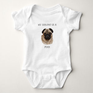 Funny Pug Waterverf Graphic Puppy Romper