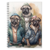 Funny Pug Waterverf Kunst Notitieboek (Voorkant)