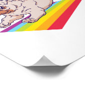 Funny PUG wil een unicorn Cute Rainbow Dog worden Poster (Hoek)