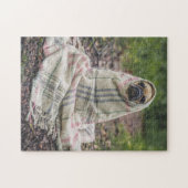 Funny Pug Wrapped in Blanket Legpuzzel (Horizontaal)