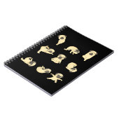 Funny Pug Yoga Positions T-Shirt Notitieboek (Linkerzijde)