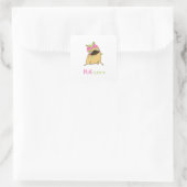 Funny Pugicorn Unicorn Pug Vierkante Sticker (Tas)