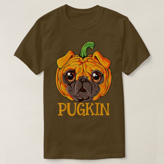 Funny Pugkin Pug Halloween Thanksgiving Costume Pu T-shirt (Design voorkant)