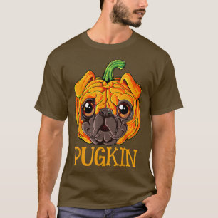 Funny Pugkin Pug Halloween Thanksgiving Costume Pu T-shirt
