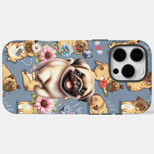 Funny Pugs Case-Mate iPhone Case (Achterkant (horizontaal))