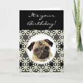 Funny Pugs & Kisses Birthday Pug, Pet Dog Kaart (Voorkant)
