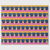 Funny Pugs Sinaasappel en roze Cadeaupapier (Vlak)