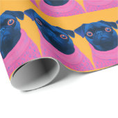 Funny Pugs Sinaasappel en roze Cadeaupapier (Rol Hoek)