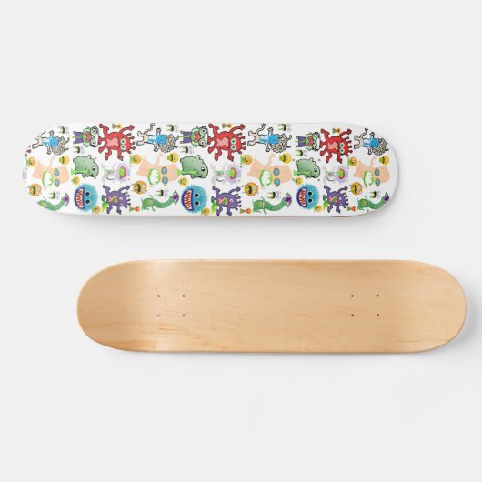 Funny Puking Creatures and Monsters Persoonlijk Skateboard (Horizontaal)