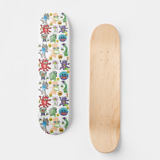 Funny Puking Creatures and Monsters Persoonlijk Skateboard (Voorkant)