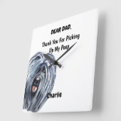 Funny Puli Dog Waterverf Canine Art  Vierkante Klok (Hoek)