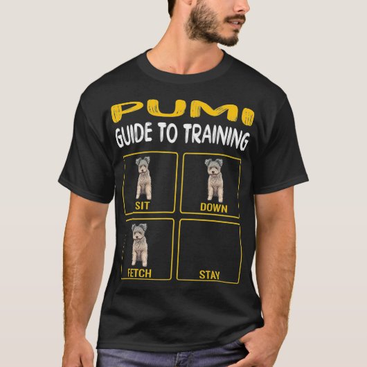 Funny Pumi Guide to training Dog Obedience T-shirt (Voorkant)