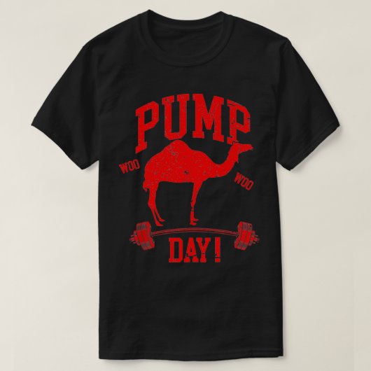 Funny Pump Day Hump Day Camel Weight Lifting Train T-shirt (Design voorkant)