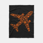 Funny Pumpkin Airplane Candy Halloween Mens Womens Fleece Deken (Voorkant)