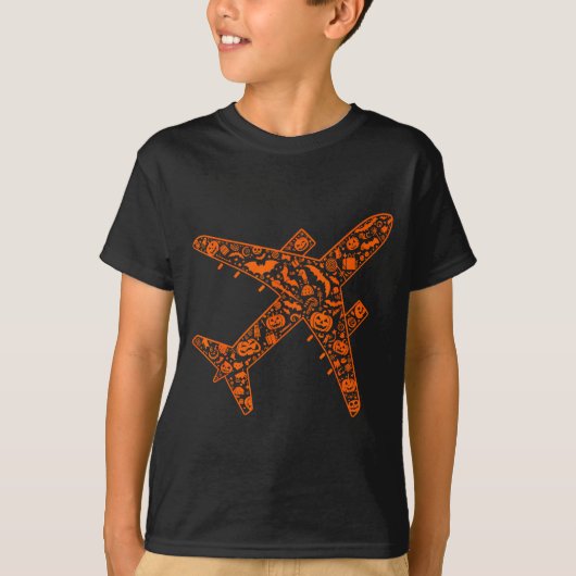 Funny Pumpkin Airplane Candy Halloween Mens Womens T-shirt (Voorkant)