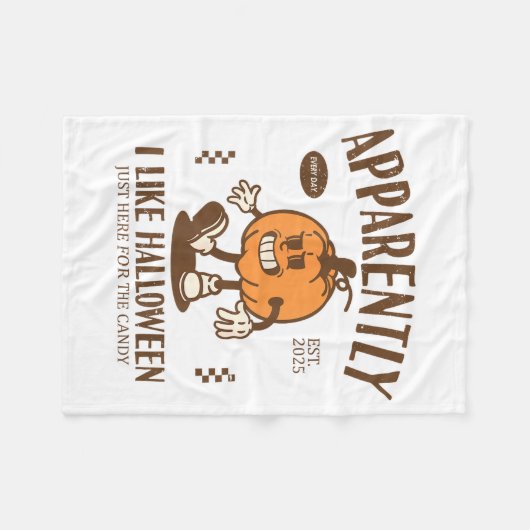 Funny Pumpkin Apparently, I Like Halloween  Fleece Deken (Voorkant (Horizontaal))