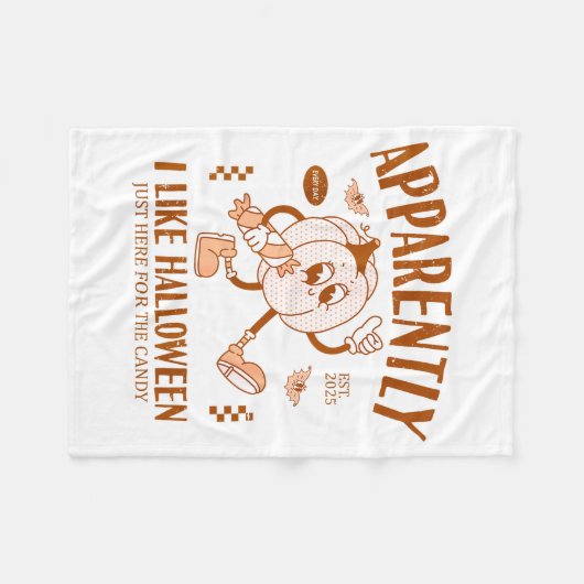 Funny Pumpkin Apparently, I Like Halloween  Fleece Deken (Voorkant (Horizontaal))