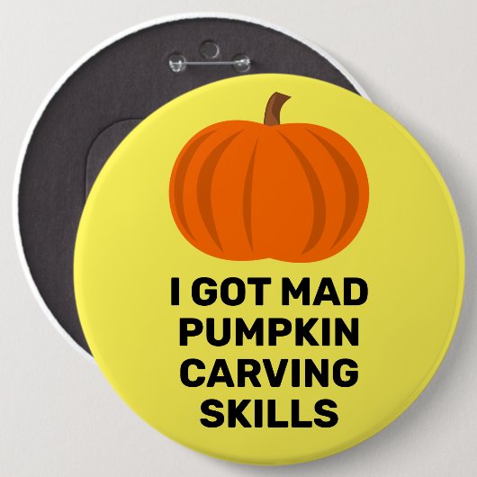 Funny Pumpkin Carving Bragging Rights Button (Voorkant /achterkant)