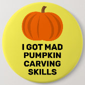 Funny Pumpkin Carving Bragging Rights Button (Voorkant)