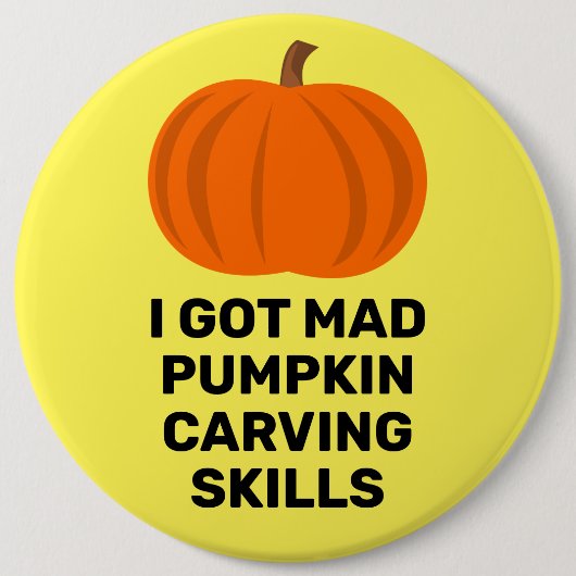 Funny Pumpkin Carving Bragging Rights Button (Voorkant)