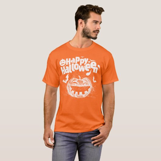 Funny Pumpkin Face for Men Costume T-Shirt (Voorkant volledig)