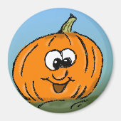 Funny Pumpkin Face Magneet (Voorkant)