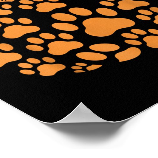 Funny Pumpkin Halloween Paw Dog For Men Women Kids Poster (Hoek)